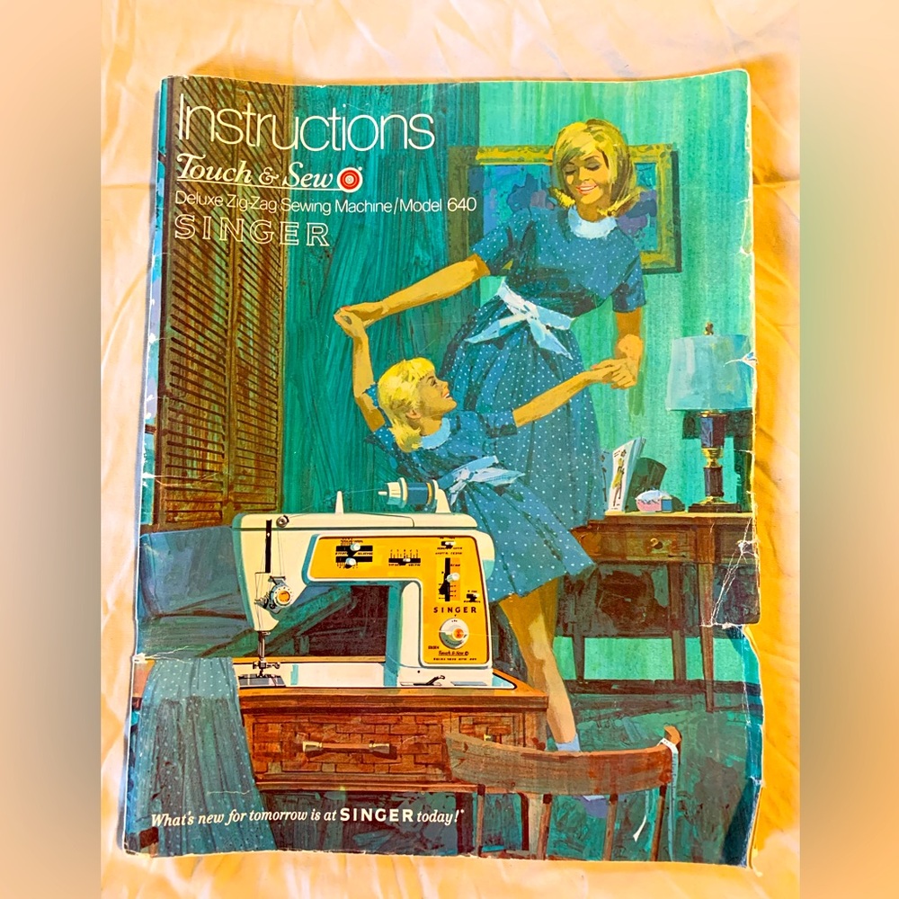 Original 1969 instruction manual for a Singer Golden Touch and Sew 640
